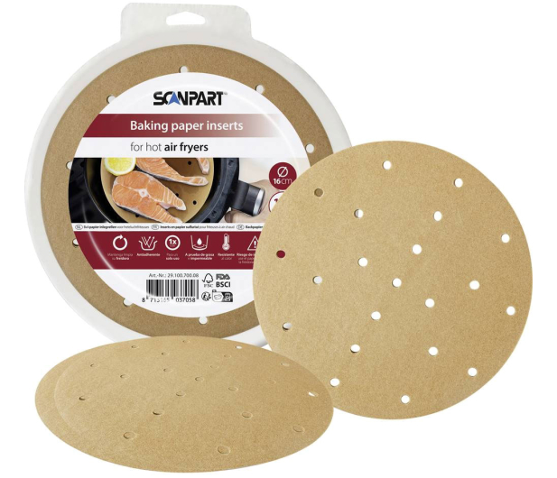 Scanpart Papier do air frayer perforowany 16 cm okrągły 100 szt. - 1369401 - zdjęcie
